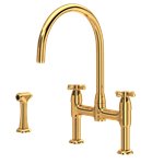 Perrin & Rowe Holborn™ Bridge Kitchen Faucet with C-Spout and Side Spray