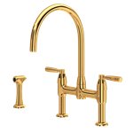 Perrin & Rowe Holborn™ Bridge Kitchen Faucet with C-Spout and Side Spray