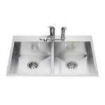 Kindred QDLF2031 20 gauge hand fabricated dual mount double bowl ledgeback sink