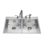 Kindred QDLF2233 20 gauge hand fabricated dual mount double bowl ledgeback sink