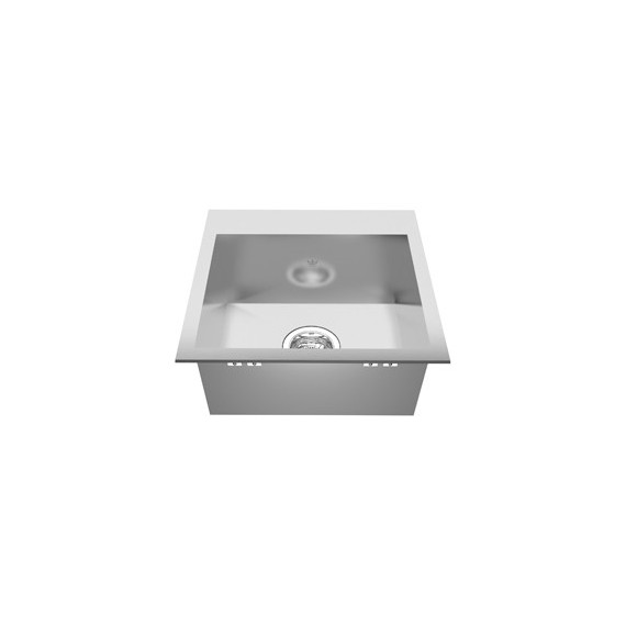 Kindred QSLF1717 20 gauge hand fabricated dual mount single bowl ledgeback sinks