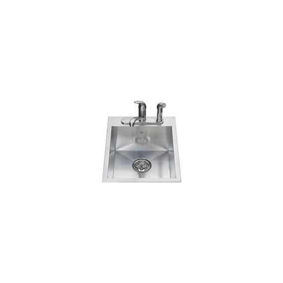 Kindred QSLF2016 20 gauge hand fabricated dual mount single bowl ledgeback sink