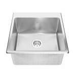 Kindred QSLF2020 20 gauge hand fabricated dual mount single bowl ledgeback sink