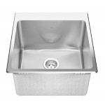 Kindred QSLF2020 20 gauge hand fabricated dual mount single bowl ledgeback sink