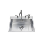 Kindred QSLF2225 20 gauge hand fabricated dual mount single bowl ledgeback sink