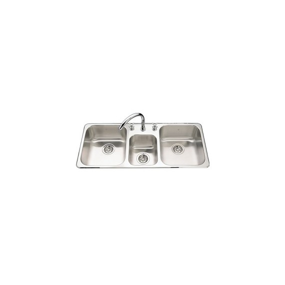 Kindred QTCM1841 Triple Bowl Sink 20 gauge