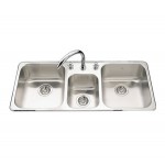 Kindred QTCM1841 Triple Bowl Sink 20 gauge