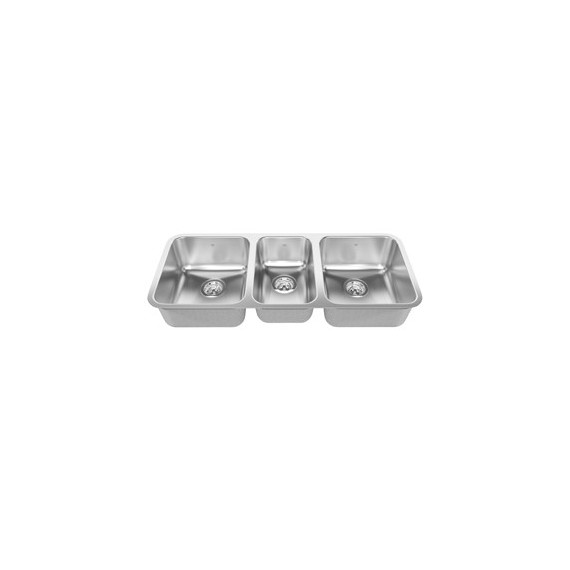 Kindred QTU1842 Triple bowl undermount 20 gauge small center bowl