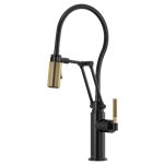 BRIZO LITZE 63143LF ARTICULATING FAUCET WITH KNURLED HANDLE AND FINISHED HOSE