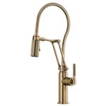 BRIZO LITZE 63143LF ARTICULATING FAUCET WITH KNURLED HANDLE AND FINISHED HOSE