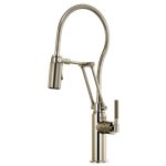 BRIZO LITZE 63143LF ARTICULATING FAUCET WITH KNURLED HANDLE AND FINISHED HOSE