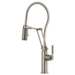 BRIZO LITZE 63143LF ARTICULATING FAUCET WITH KNURLED HANDLE AND FINISHED HOSE