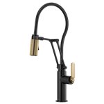 BRIZO LITZE 63144LF ARTICULATING FAUCET WITH INDUSTRIAL HANDLE AND FINISHED HOSE