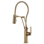 BRIZO LITZE 63144LF ARTICULATING FAUCET WITH INDUSTRIAL HANDLE AND FINISHED HOSE