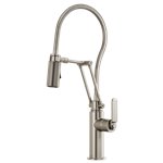 BRIZO LITZE 63144LF ARTICULATING FAUCET WITH INDUSTRIAL HANDLE AND FINISHED HOSE