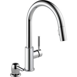 DELTA TRASK 19933-DST SINGLE HANDLE PULL-DOWN KITCHEN FAUCET WITH SOAP DISPENSER 