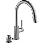 DELTA TRASK 19933-DST SINGLE HANDLE PULL-DOWN KITCHEN FAUCET WITH SOAP DISPENSER 