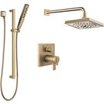 DELTA DF-KIT25-THS-WS SQUARE THERMOSTATIC SHOWER KIT