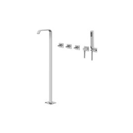 Graff G-3653-C14U Targa Floor-Mounted Tub Filler with Wall-Mounted Handshower and Diverter