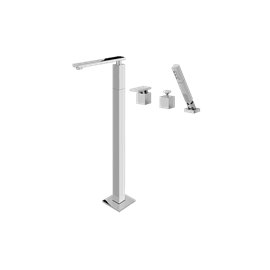 Graff G-3753-LM31 Solar Floor-Mounted Tub Filler with Deck Mounted Handshower and Diverter