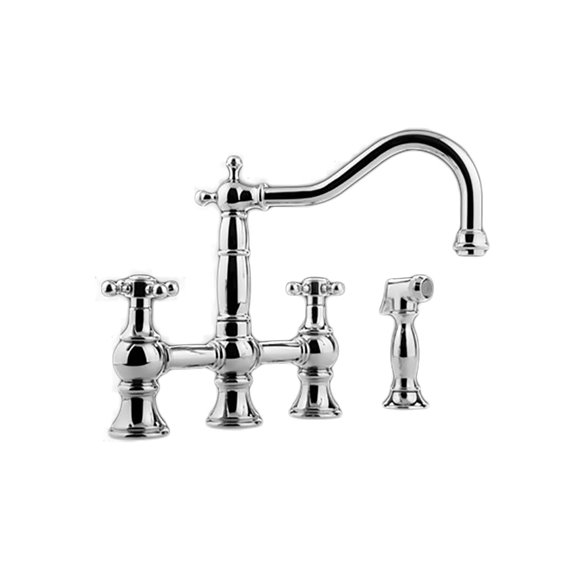 Graff G-4845-C2 Adley Bridge Kitchen Faucet with Side Spray 