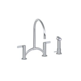 Graff G-4895-LM46B Contemporary Bridge Kitchen Faucet with Independent Side Spray