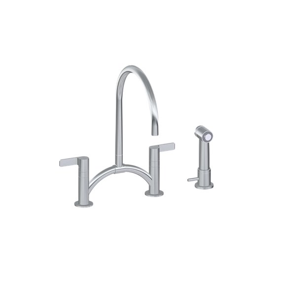 Graff G-4895-LM46B Contemporary Bridge Kitchen Faucet with Independent Side Spray