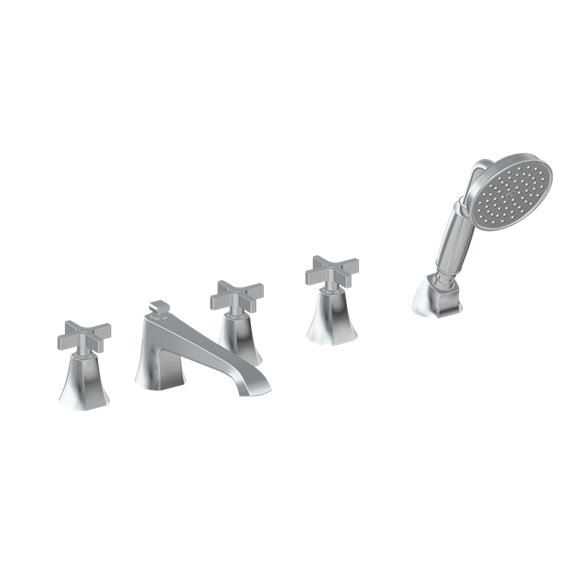 Graff G-6853-C15B Finezza DUE Roman Tub Set with Handshower with Cross Handle - Rough and Trim 