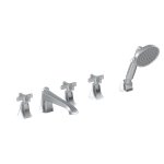 Graff G-6853-C15B Finezza DUE Roman Tub Set with Handshower with Cross Handle - Rough and Trim 