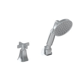 Graff G-6856-C15B Finezza DUE Deck-Mounted Handshower and Diverter Set with Cross Handle - Rough and Trim 