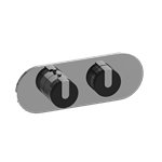 Graff G-8026H-T M-Series Round 2-Hole Trim Plate with MOD+ Handles - Horizontal Installation