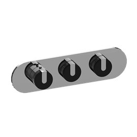 Graff G-8033H-T M-Series Round 3-Hole Trim Plate with MOD+ Handles - Horizontal Installation