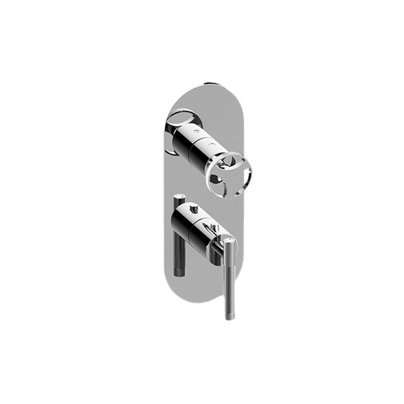 Graff G-8047-LM57C19-T M-Series Round 2-Hole Trim Plate with Harley Handles - Vertical Installation