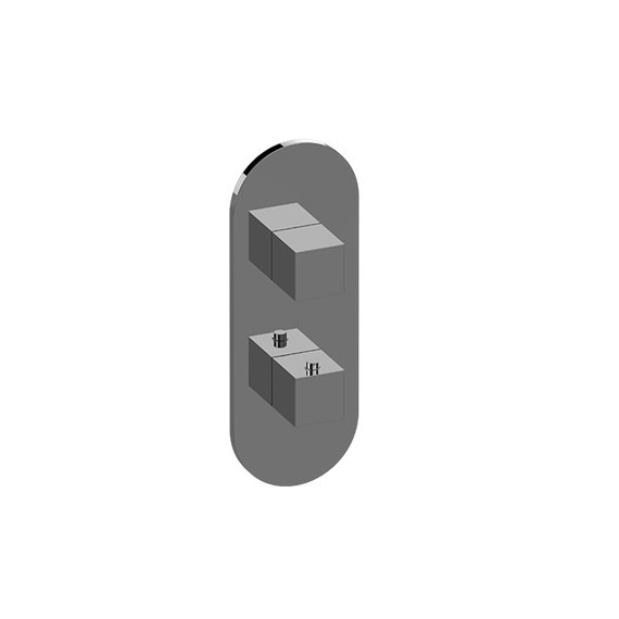 Graff G-8047-SH0-T M-Series Round 2-Hole Trim Plate with Square Handles - Vertical Installation