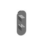 Graff G-8047-SH0-T M-Series Round 2-Hole Trim Plate with Square Handles - Vertical Installation