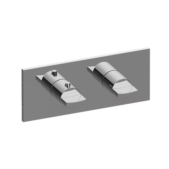 Graff G-8048H-C14E0-T M-Series Square Thermostatic 2-Hole Trim Plate with Targa/Sade Handle - Horizontal Installation