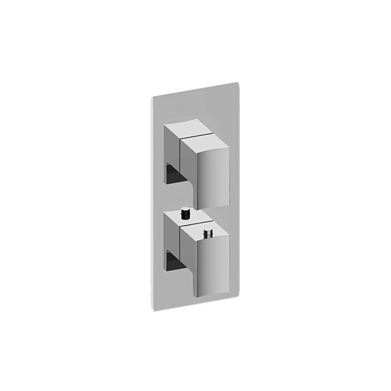 Graff G-8048-LM36E0-T M-Series Square Thermostatic 2-Hole Trim Plate with Targa/Sade Handle - Trim Only 