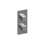 Graff G-8048-LM39E0-T M-Series Square Thermostatic 2-Hole Trim Plate with Qubic Tre Handle - Trim Only 