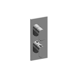 Graff G-8048-LM45E0-T M-Series Square 2-Hole Trim Plate with Phase Handles - Vertical Installation