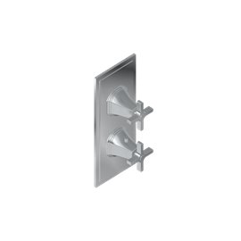 Graff G-8049-C15E0-T M-Series Finezza UNO 2-Hole Trim Plate with Cross Handles - Vertical Installation