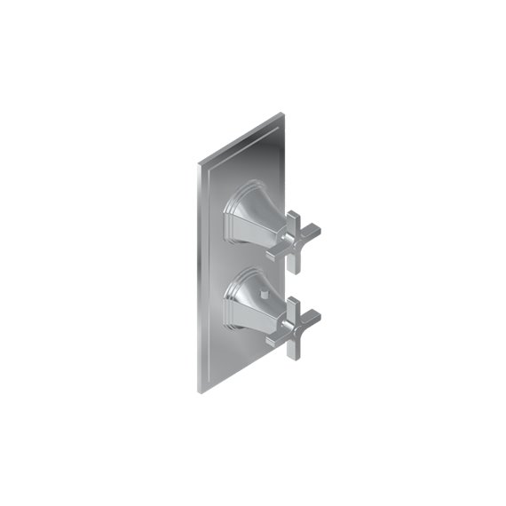 Graff G-8049-C15E0-T M-Series Finezza UNO 2-Hole Trim Plate with Cross Handles - Vertical Installation