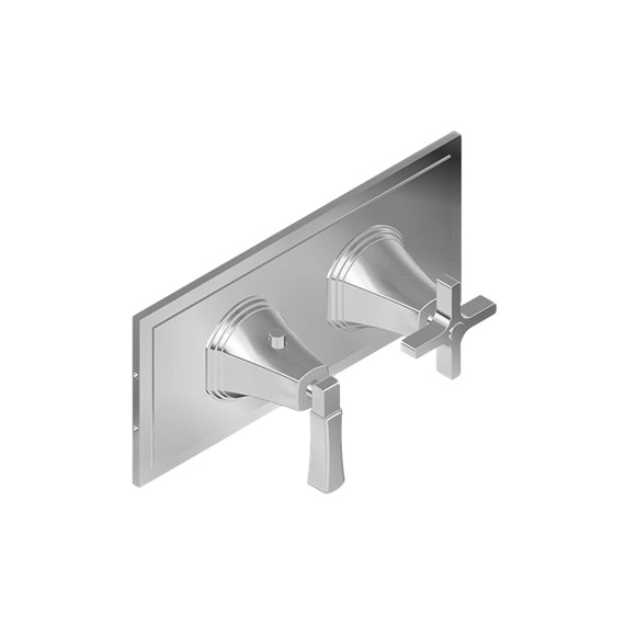 Graff G-8049H-1L1C-T M-Series Finezza UNO 2-Hole Trim Plate with Finezza Handles - Horizontal Installation