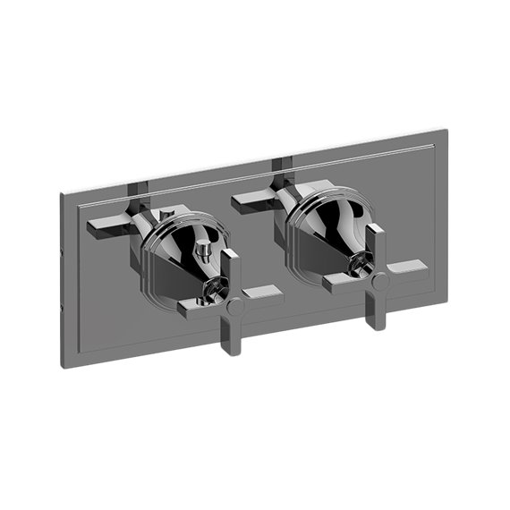 Graff G-8049H-C15E0-T M-Series Finezza UNO 2-Hole Trim Plate with Cross Handles - Horizontal Installation