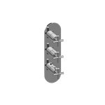 Graff G-8056-C17E0-T M-Series Round 3-Hole Trim Plate with Terra Handles - Vertical Installation