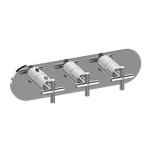 Graff G-8056H-C17E0-T M-Series Round 3-Hole Trim Plate with Terra Handles - Horizontal Installation