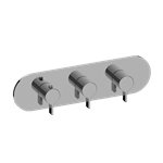 Graff G-8056H-LM46E0-T M-Series Round 3-Hole Trim Plate with Terra Handles - Horizontal Installation