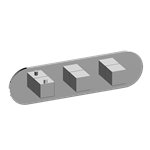 Graff G-8056H-SH0-T M-Series Round 3-Hole Trim Plate with Square Handles - Horizontal Installation