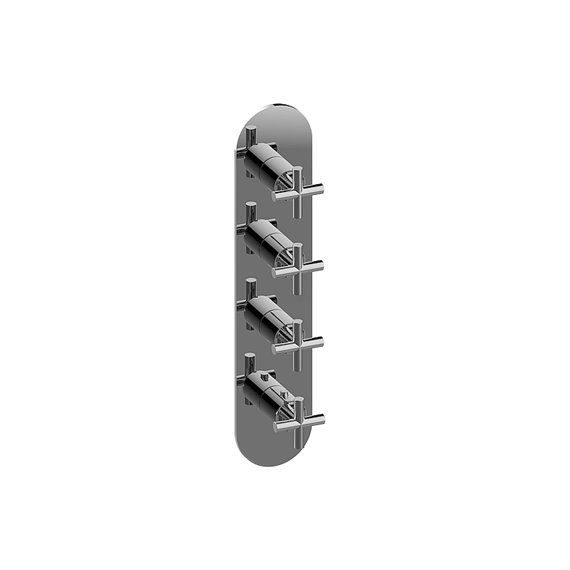 Graff G-8058-C17E0-T M-Series Round 4-Hole Trim Plate with Terra Handles - Vertical Installation