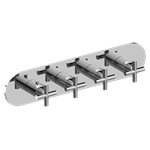 Graff G-8058H-C17E0-T M-Series Round 4-Hole Trim Plate with Terra Handles - Horizontal Installation