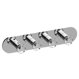 Graff G-8058H-C19E0-T M-Series Round 4-Hole Trim Plate with Harley Handles - Horizontal Installation